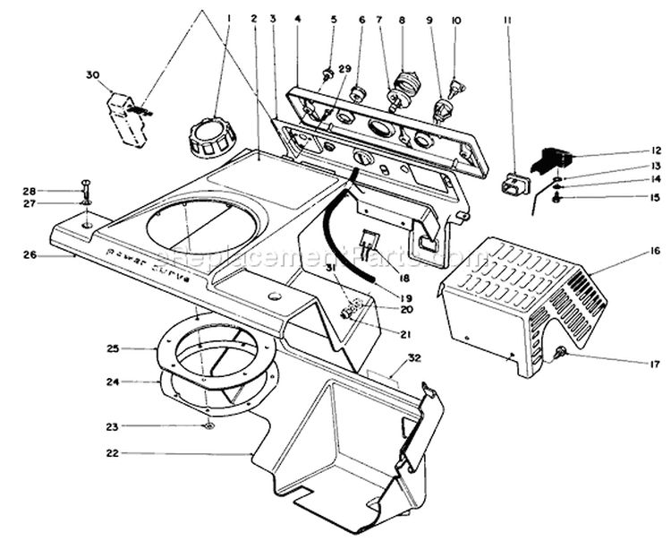 Control Panel & Shrouding Assembly Diagram and Parts List for 38186 0000001-0999999 - 1990 Toro Snow Blower