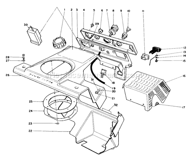 Control Panel & Shrouding Assembly Diagram and Parts List for 38186 2000001-2999999 - 1992 Toro Snow Blower