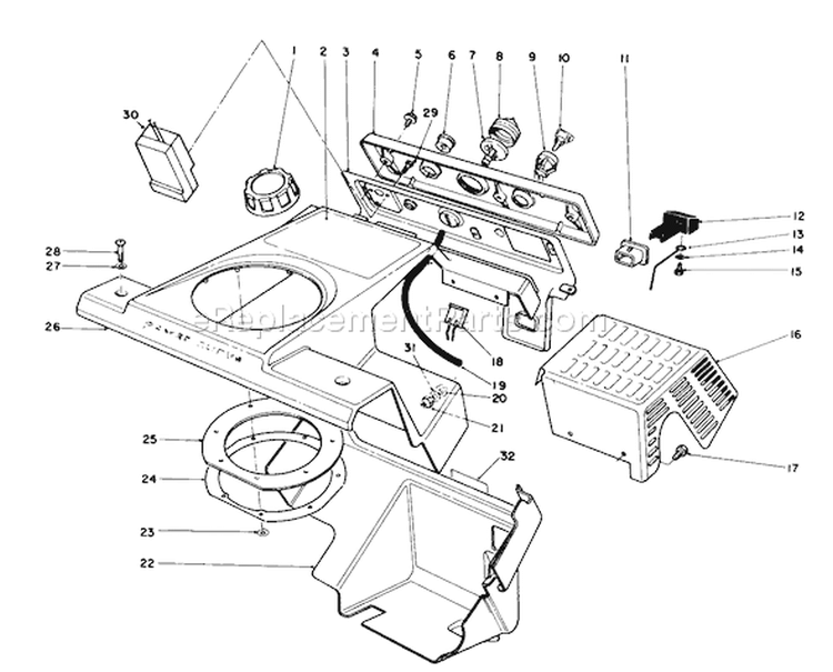 Control Panel & Shrouding Assembly Diagram and Parts List for 38186 3900001-3999999 - 1993 Toro Snow Blower