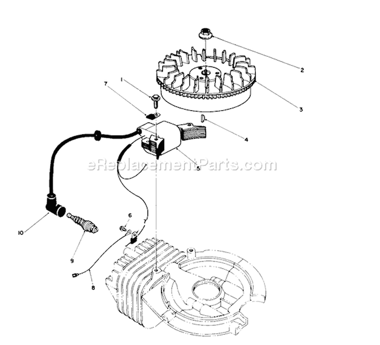Flywheel & Magneto Assembly Diagram and Parts List for 38186 3900001-3999999 - 1993 Toro Snow Blower