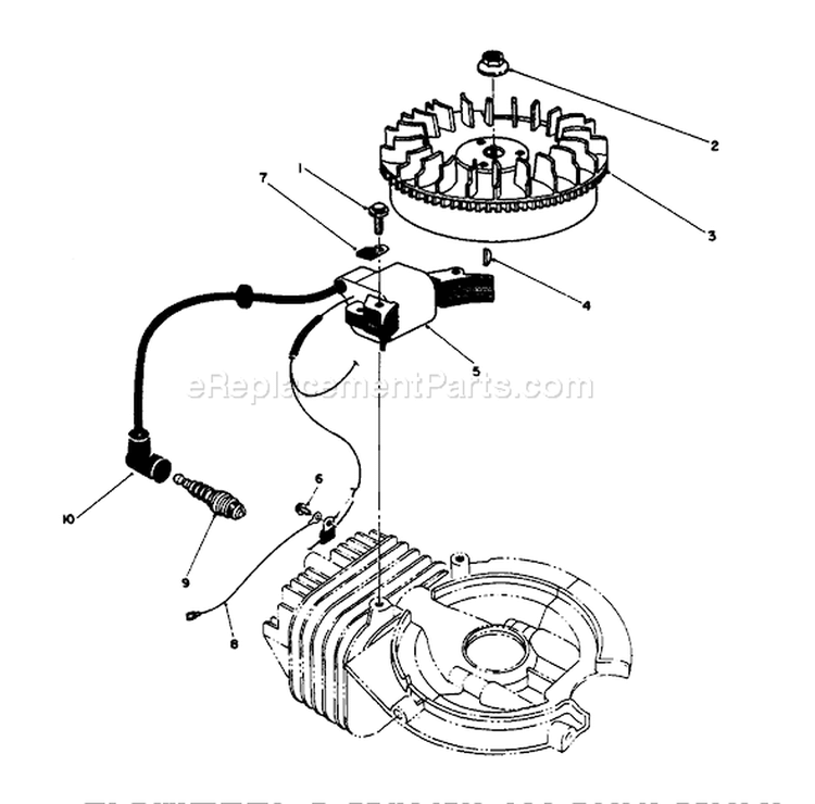Flywheel & Magneto Assembly Diagram and Parts List for 38185 4900001-4999999 - 1994 Toro Snow Blower