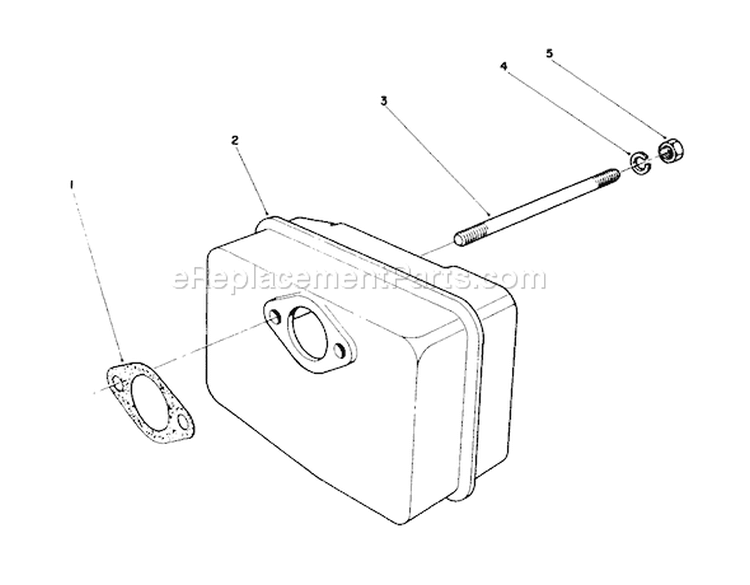 Muffler Assembly Diagram and Parts List for 38185 4900001-4999999 - 1994 Toro Snow Blower