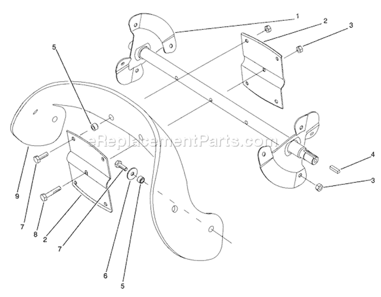 Rotor Assembly Diagram and Parts List for 38195 1000001-1999999 - 1991 Toro Snow Blower