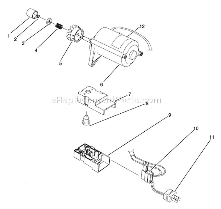 Starter Motor Diagram and Parts List for 38195 1000001-1999999 - 1991 Toro Snow Blower