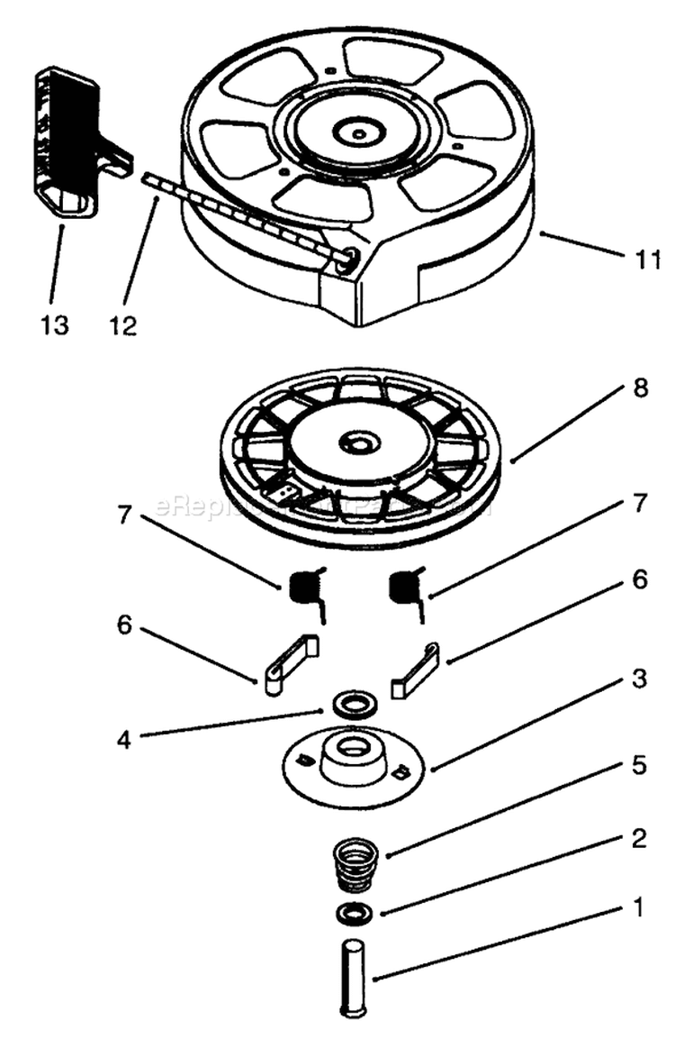 Page F Diagram and Parts List for 38195 69000001-69999999 - 1996 Toro Snow Blower