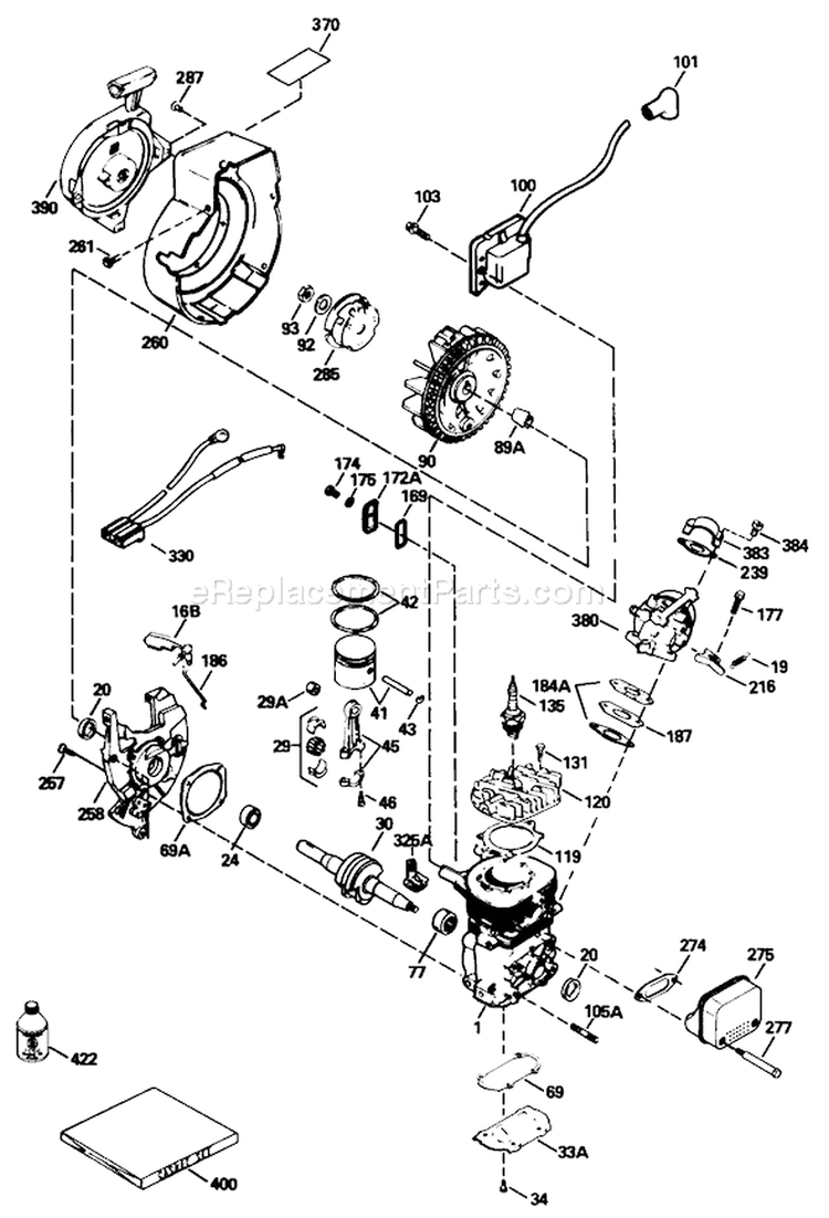 Page D Diagram and Parts List for 38195 39000001-39999999 - 1993 Toro Snow Blower