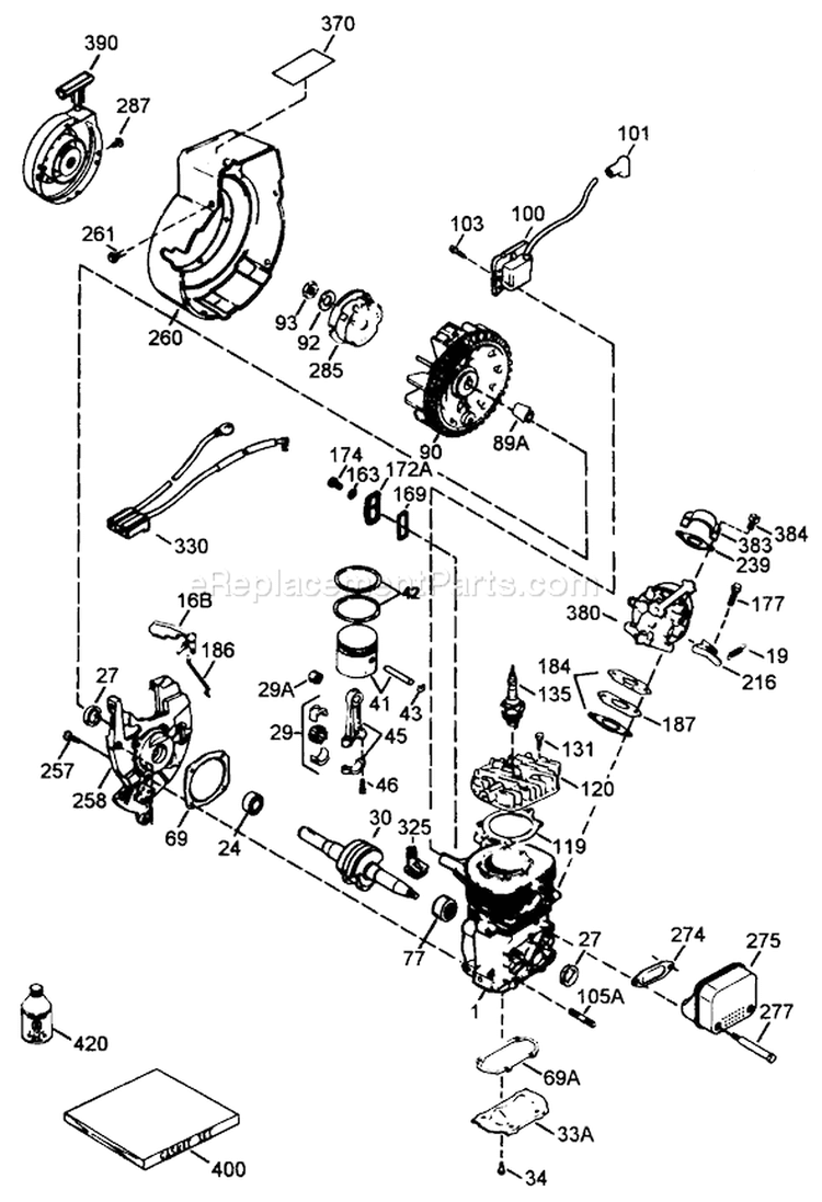 Page D Diagram and Parts List for 38196 4900001-4999999 - 1994 Toro Snow Blower