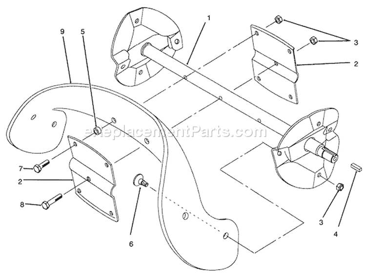 Rotor Assembly Diagram and Parts List for 38191 6900001-6999999 - 1996 Toro Snow Blower