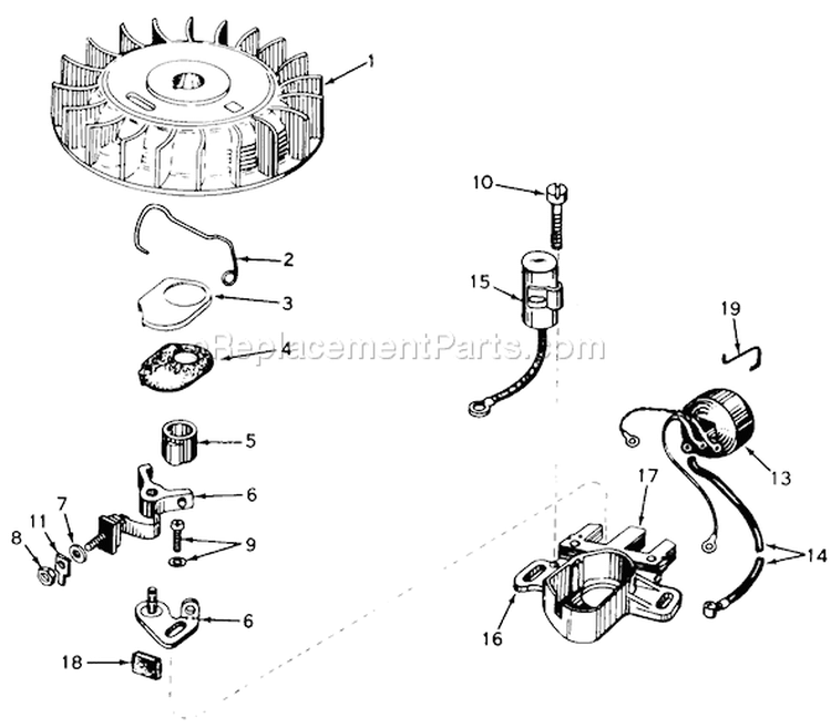 Magneto Diagram and Parts List for 38210 9000001-9999999 - 1979 Toro Snow Blower