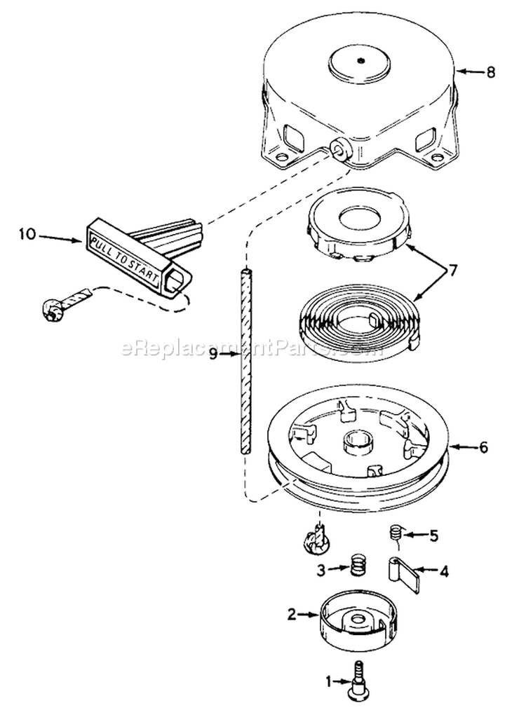 Shroud and Rewind Starter Diagram and Parts List for 38220 9000001-9999999 - 1979 Toro Snow Blower
