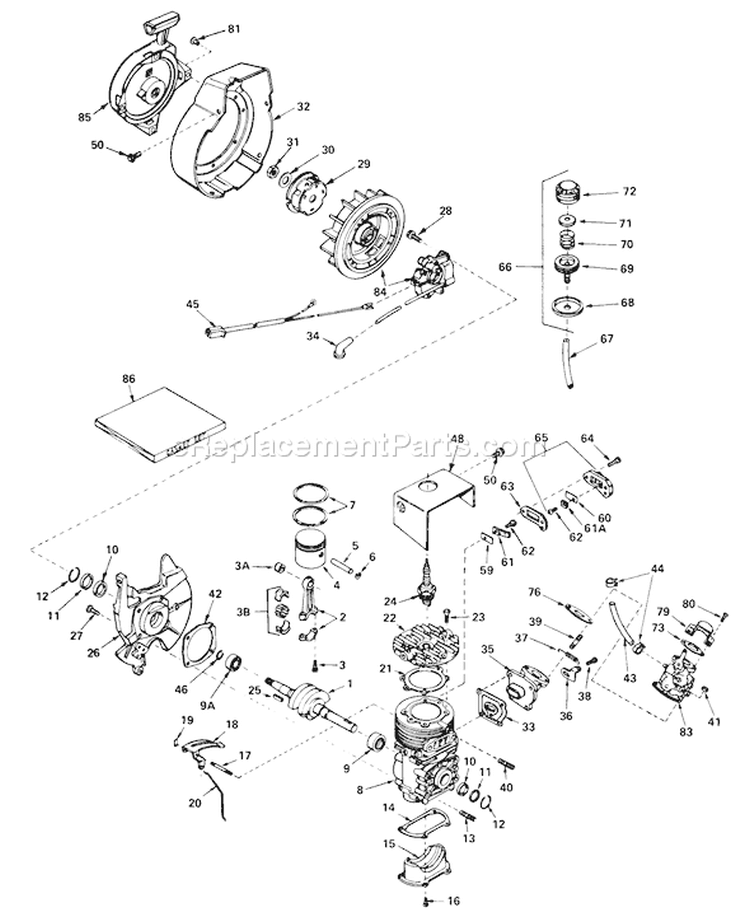 Page D Diagram and Parts List for 38220 9000001-9999999 - 1979 Toro Snow Blower
