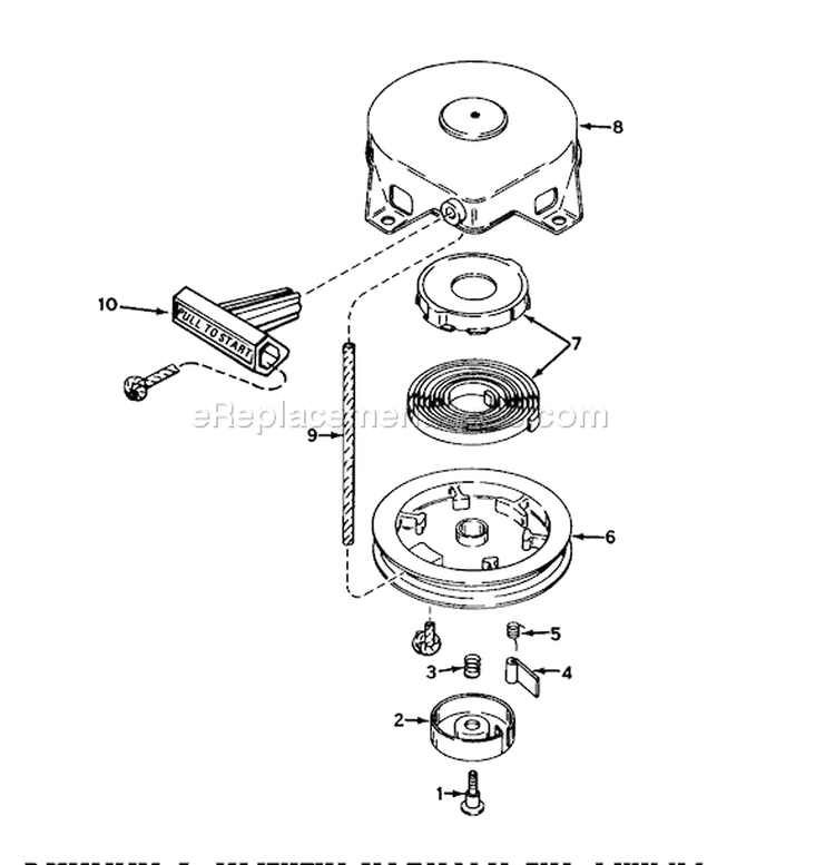 Shroud & Rewind Starter Diagram and Parts List for 38235 1000001-1999999 - 1981 Toro Snow Blower