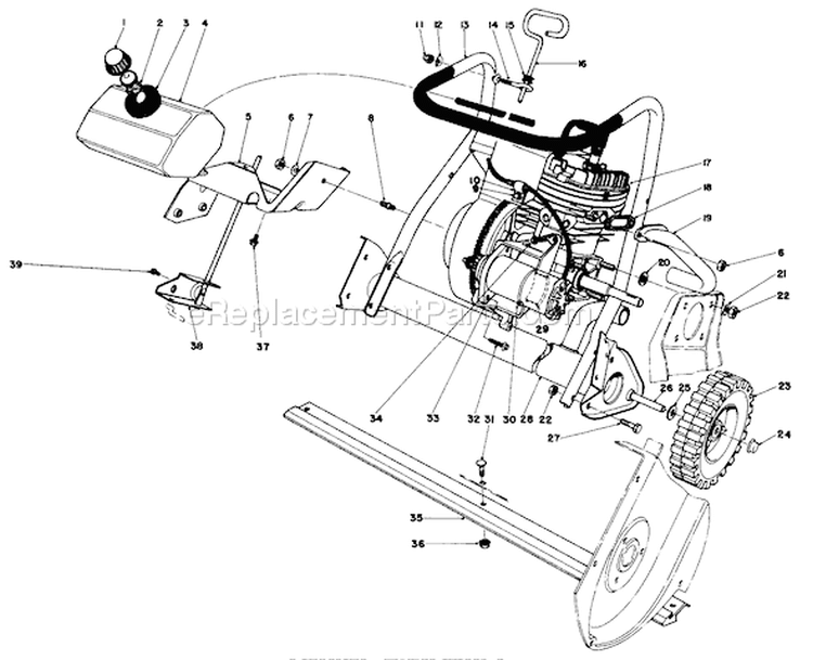 Engine Diagram and Parts List for 38235 3000001-3999999 - 1983 Toro Snow Blower