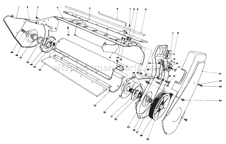Lower Main Frame Diagram and Parts List for 38235 3000001-3999999 - 1983 Toro Snow Blower