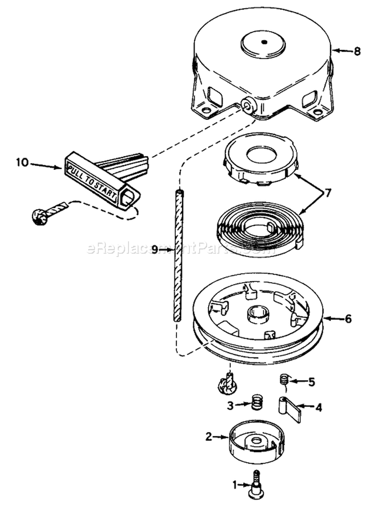 Shroud and Rewind Starter Diagram and Parts List for 38235 3000001-3999999 - 1983 Toro Snow Blower