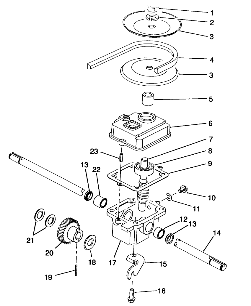 Gearbox Assembly No. 71-8250 Diagram and Parts List for 20926B 2000001 - 2999999 Toro Lawn Mower