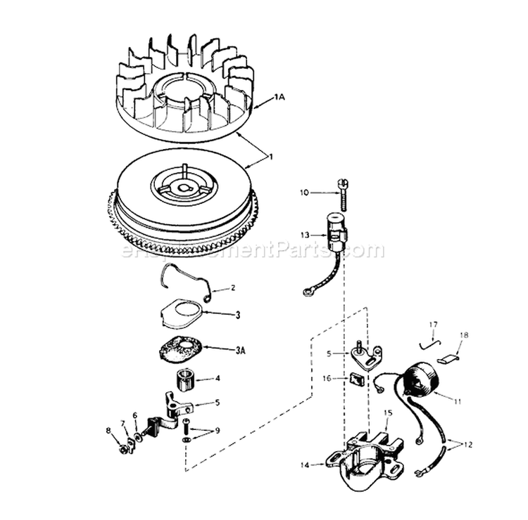 Magneto Diagram and Parts List for 38250 0000001-0999999 - 1980 Toro Snow Blower