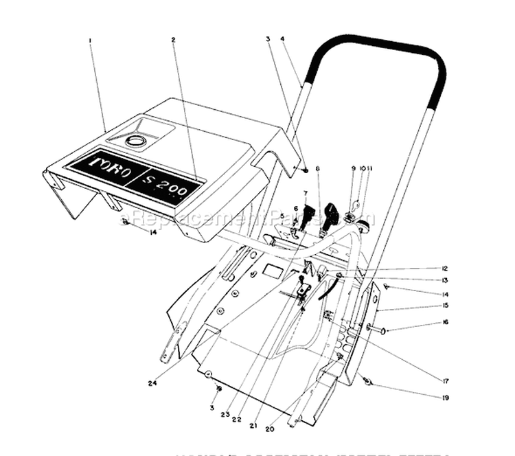 Page H Diagram and Parts List for 38242 2000001-2999999 - 1982 Toro Snow Blower