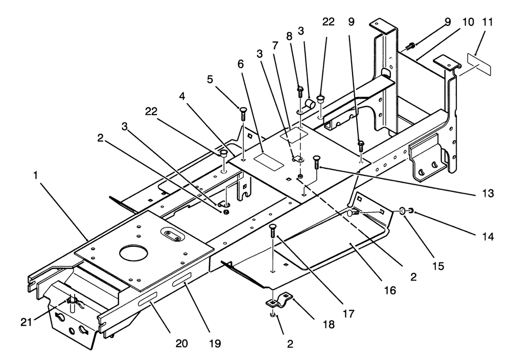 Main Frame Assembly Diagram and Parts List for 72041 3900001 - 3999999 Toro Lawn Tractor