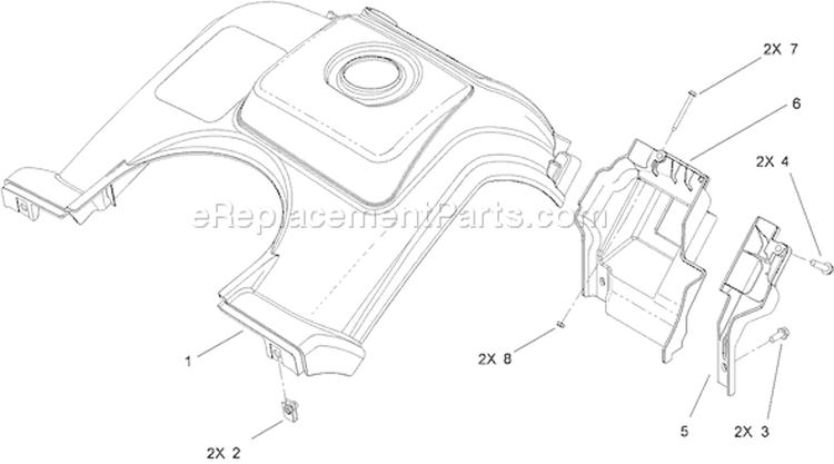 Shroud Assembly Diagram and Parts List for 38282 310006957-310021428 - 2010 Toro Snow Blower