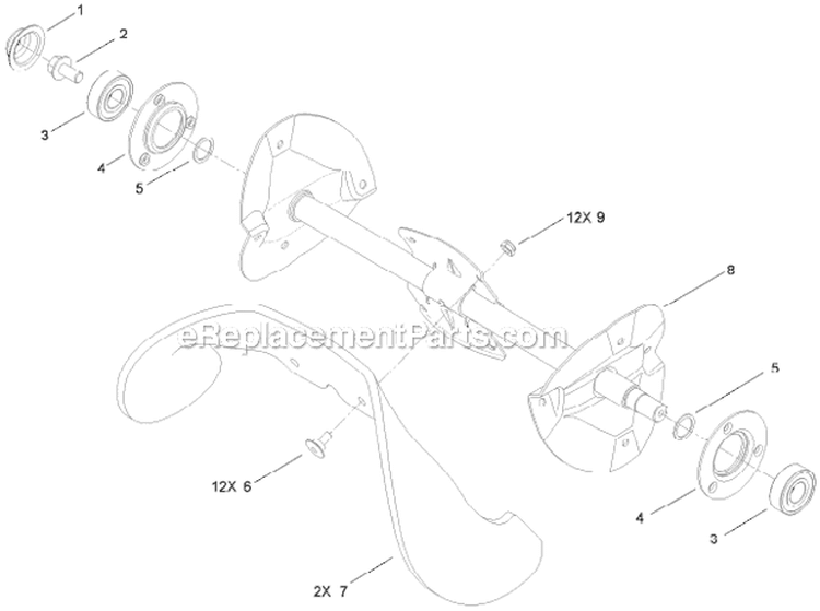 Rotor Drive Diagram and Parts List for 38282 313000001-313999999 - 2013 Toro Snow Blower