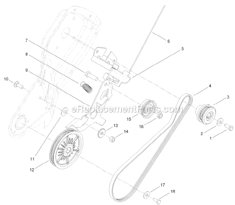 Belt and Drive Diagram and Parts List for 38282 313000001-313999999 - 2013 Toro Snow Blower