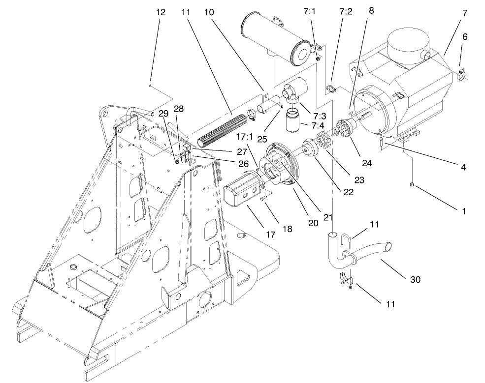 Engine Assembly Diagram and Parts List for 22300 890001 - 899999 Toro Lawn Tractor Accessories
