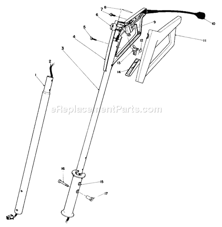Handle Assembly Diagram and Parts List for 38305 3000001-3999999 - 1983 Toro Snow Blower