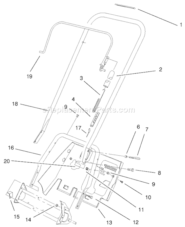 Page E Diagram and Parts List for 38405 200000001-200999999 - 2000 Toro Snow Blower