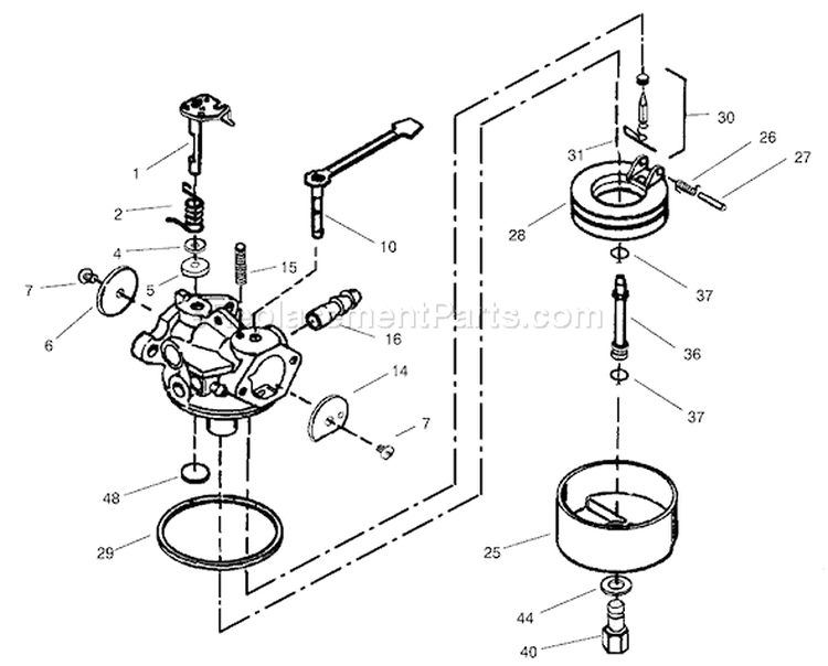 Page A Diagram and Parts List for 38405 210000001-210999999 - 2001 Toro Snow Blower