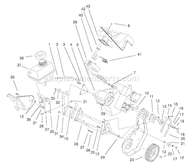 Page C Diagram and Parts List for 38405 210000001-210999999 - 2001 Toro Snow Blower