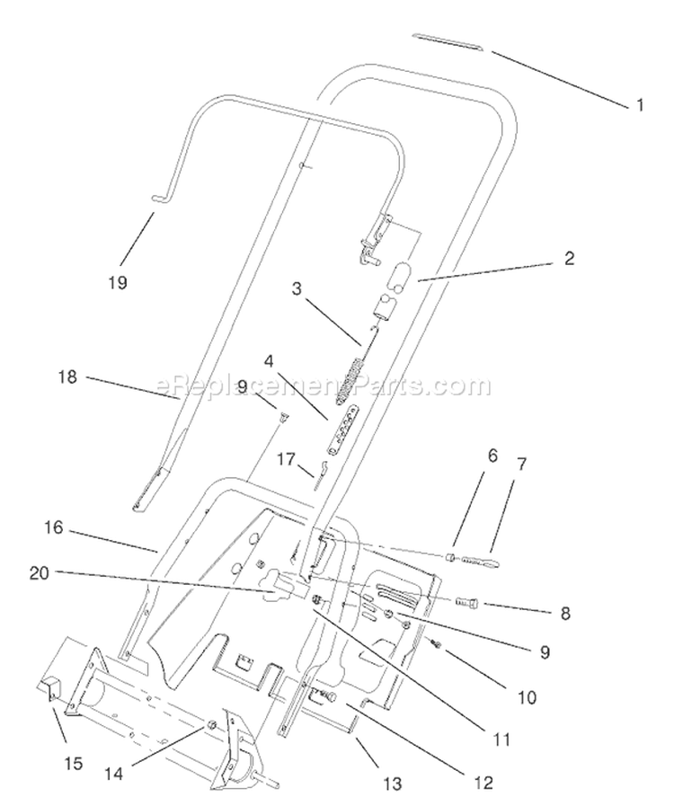 Page E Diagram and Parts List for 38405 210000001-210999999 - 2001 Toro Snow Blower