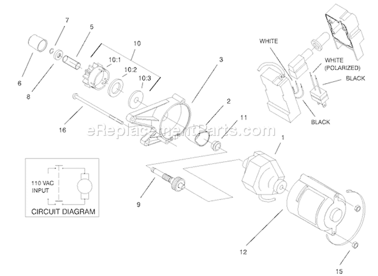 Page G Diagram and Parts List for 38405 210000001-210999999 - 2001 Toro Snow Blower