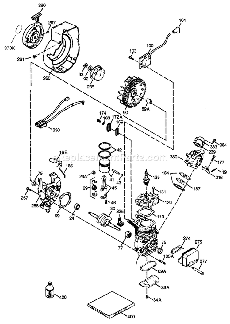 Page D Diagram and Parts List for 38400 99000001-99999999 - 1999 Toro Snow Blower