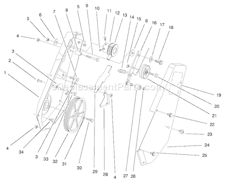 Page F Diagram and Parts List for 38410 7900001-7999999 - 1997 Toro Snow Blower