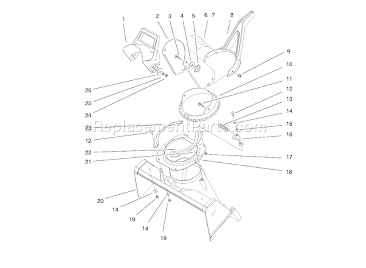 Page B Diagram and Parts List for 38409 8900001-8999999 - 1998 Toro Snow Blower