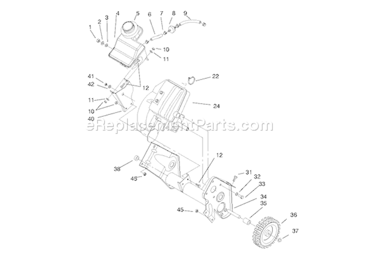 Page C Diagram and Parts List for 38409 8900001-8999999 - 1998 Toro Snow Blower