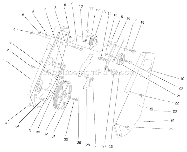 Page F Diagram and Parts List for 38416 7900001-7999999 - 1997 Toro Snow Blower