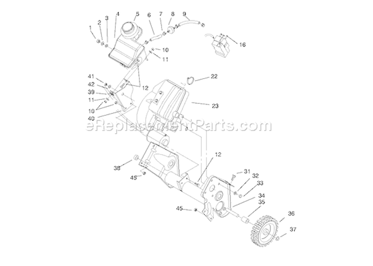 Page C Diagram and Parts List for 38417 8900001-8999999 - 1998 Toro Snow Blower