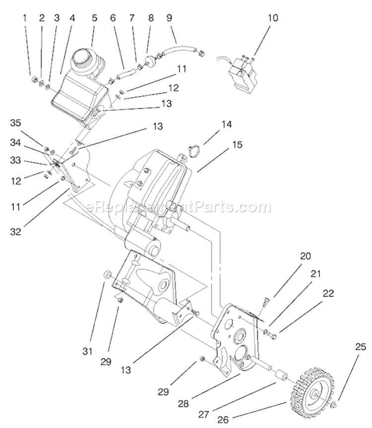 Page D Diagram and Parts List for 38419 200000001-200012436 - 2000 Toro Snow Blower