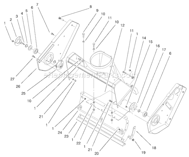 Page H Diagram and Parts List for 38419 200000001-200012436 - 2000 Toro Snow Blower