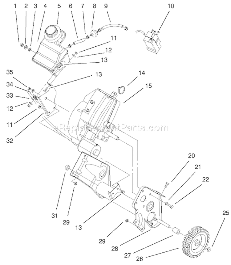 Page D Diagram and Parts List for 38419 200012437-200999999 - 2000 Toro Snow Blower