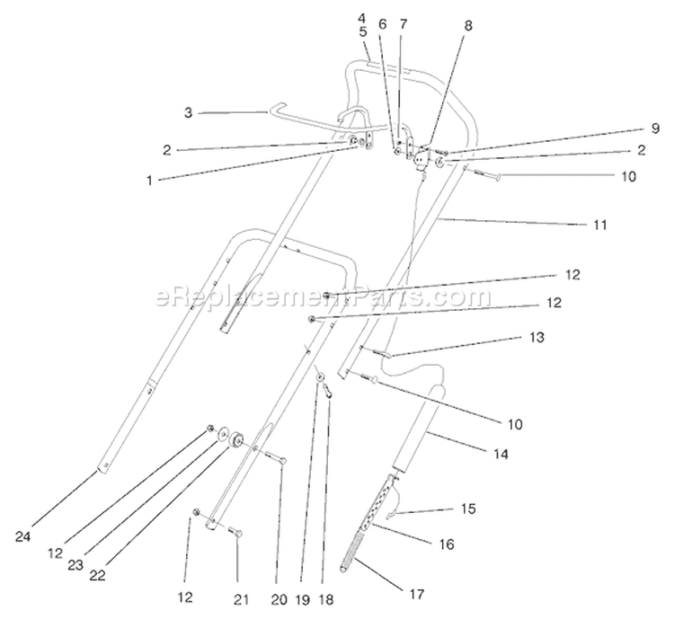 Page E Diagram and Parts List for 38421 7900001-7999999 - 1997 Toro Snow Blower