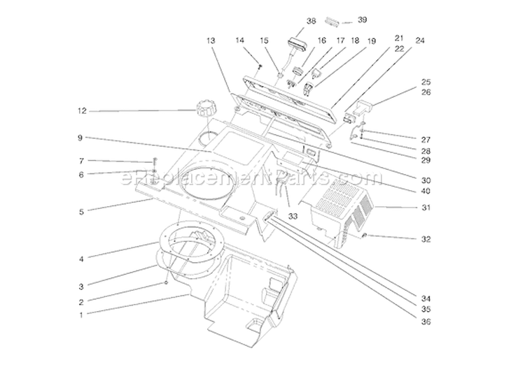 Page I Diagram and Parts List for 38422 8900001-8999999 - 1998 Toro Snow Blower