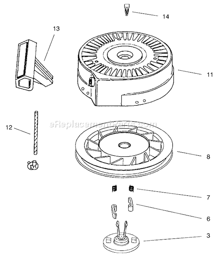 Page H Diagram and Parts List for 38426 7900001-7999999 - 1997 Toro Snow Blower