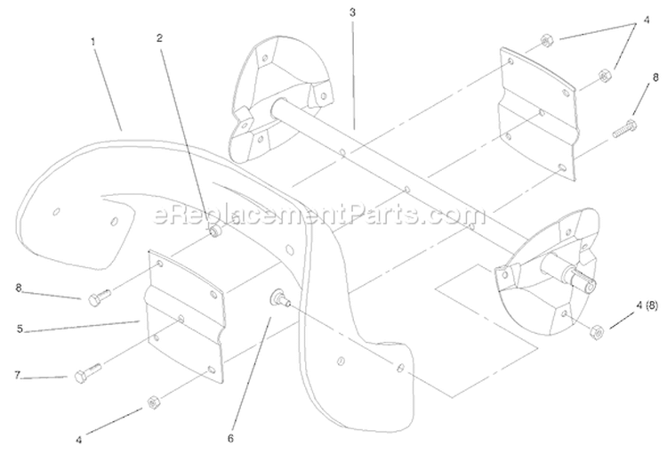 Impeller Assembly Diagram and Parts List for 38429 210000001-210999999 - 2001 Toro Snow Blower