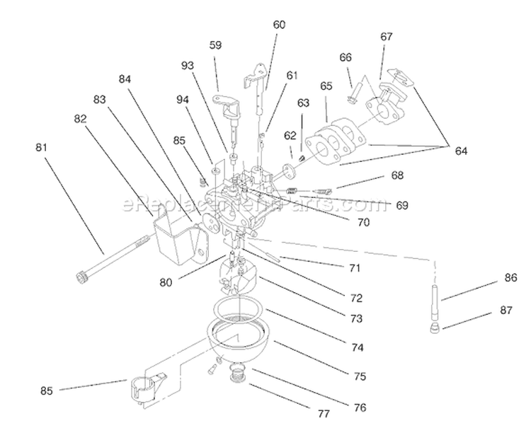 Page H Diagram and Parts List for 38431 7900001-7999999 - 1997 Toro Snow Blower