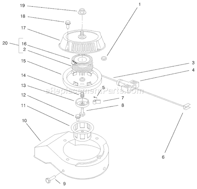 Engine Diagram and Parts List for 38431 8900001-8999999 - 1998 Toro Snow Blower