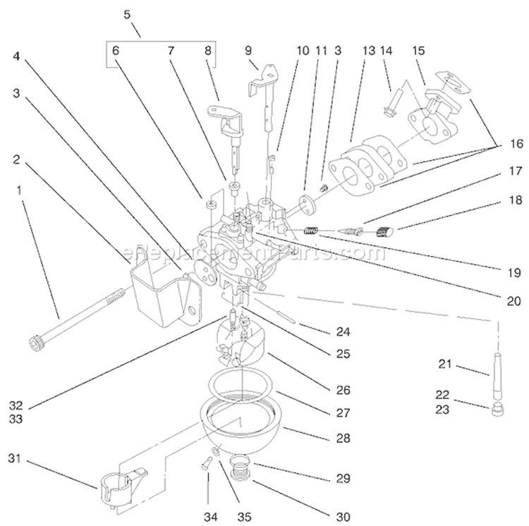 Page E Diagram and Parts List for 38431 8900001-8999999 - 1998 Toro Snow Blower