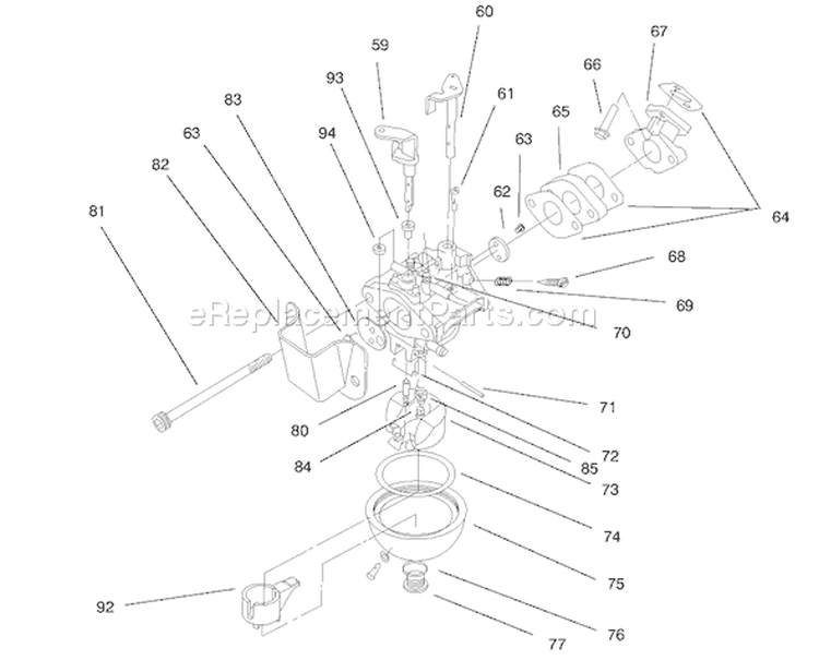 Page H Diagram and Parts List for 38435 7900001-7999999 - 1997 Toro Snow Blower